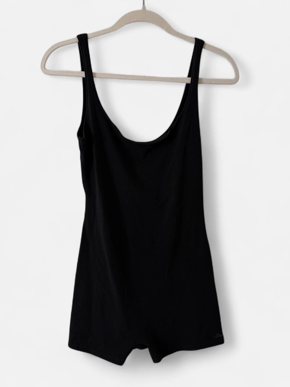 PINK Victoria's Secret Black Scoop-Neck Bodysuit Romper